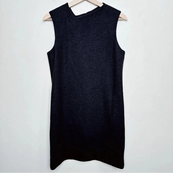 Lanvin Paris Wool Womens 40 Sleeveless Grey Sheath Dress - Picture 3 of 12
